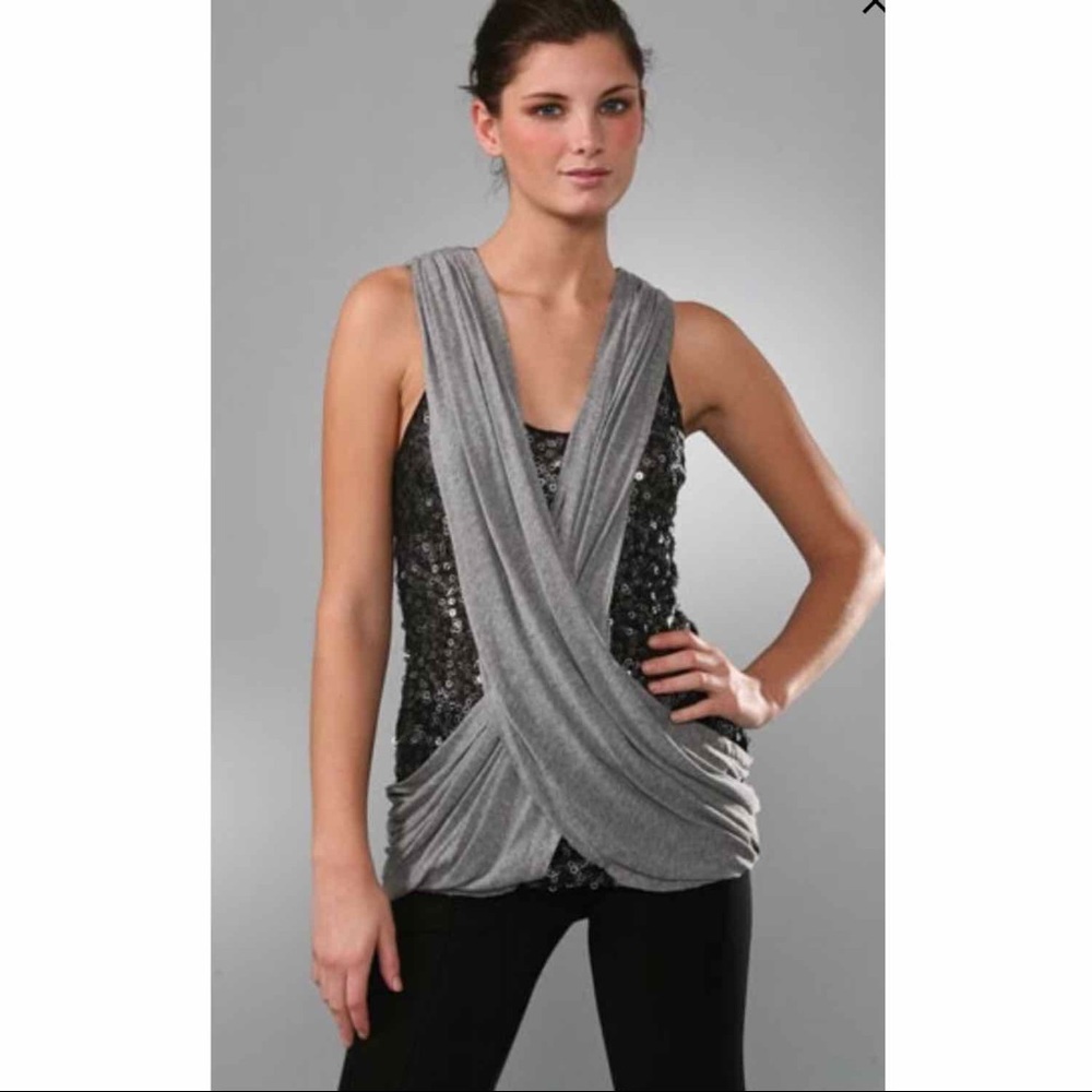 Robert Rodriguez Sequin Layer Wrap Top - image 1